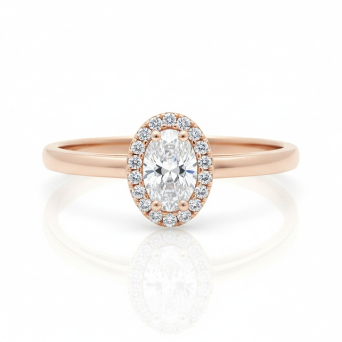 Elegants sarkanā zelta gredzens ar cilpiņām (2158)