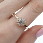 Rozā zelta gredzens ar cilpiņām (2160), Ar acīm, Zelta standarts: 585, Produkta foto svars: 2.81 g, Dārgakmeņi: Cirkonis - Pielāgotas rotājumlietas