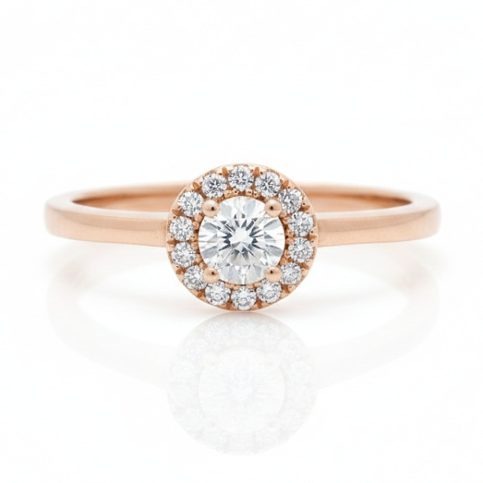 Rozā zelta gredzens ar cilpiņām (2160)