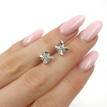 Baltā zelta auskari ar dimantiem (629), Auskari - twists, Zelta standarts: 750, Produkta foto svars: 3.90 g, Dārgakmeņi: Izcili, Dārgakmens svars: 0.47 ct (IGI 644480595 / 632486781), Dārgakmens svars ct.: 0.30-0.69 ct - Personalizētas rotājumlietas