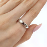 White gold ring decorated with pomegranate (1238), Women's Rings, Gold type: 585, Item in the photo weight: 3.01 g, Gemstone: Garnet, Gemstone ct.: 0.15 ct, Gemstone ct.: 0.10-0.19 ct - Custom jewelry