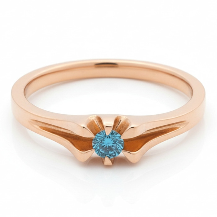 Zelta gredzens ar zilu dimantu (548)