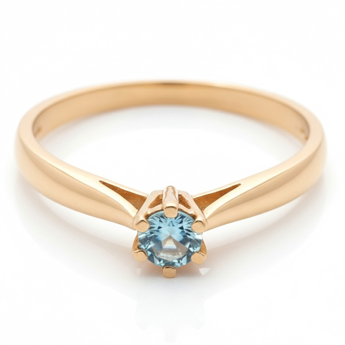 Zelta gredzens ar topāzu (603), Sieviešu gredzeni, Zelta standarts: 585, Produkta foto svars: 1.71 g, Dārgakmeņi: Topāzs, Dārgakmens svars: 0.14 ct, Dārgakmens svars ct.: 0.10-0.19 ct - Rotājumlietas internetā