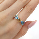 Zelta gredzens ar citrīnu un topāzu (608), Sieviešu gredzeni, Zelta standarts: 585, Produkta foto svars: 3.43 g, Dārgakmeņi: Citronu, Dārgakmens svars: 0.45 ct, Dārgakmens svars ct.: 0.70-1.50 ct, Papildu dārgakmeņu svars: 1.64 ct - Pielāgotas rotājumlietas