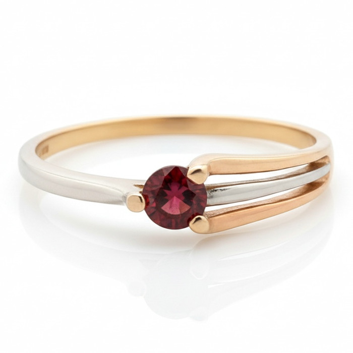 Balts un sarkans auskars ar granātu (619)