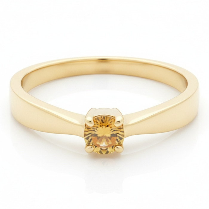 Zelta gredzens ar dzeltenu safīru (726)