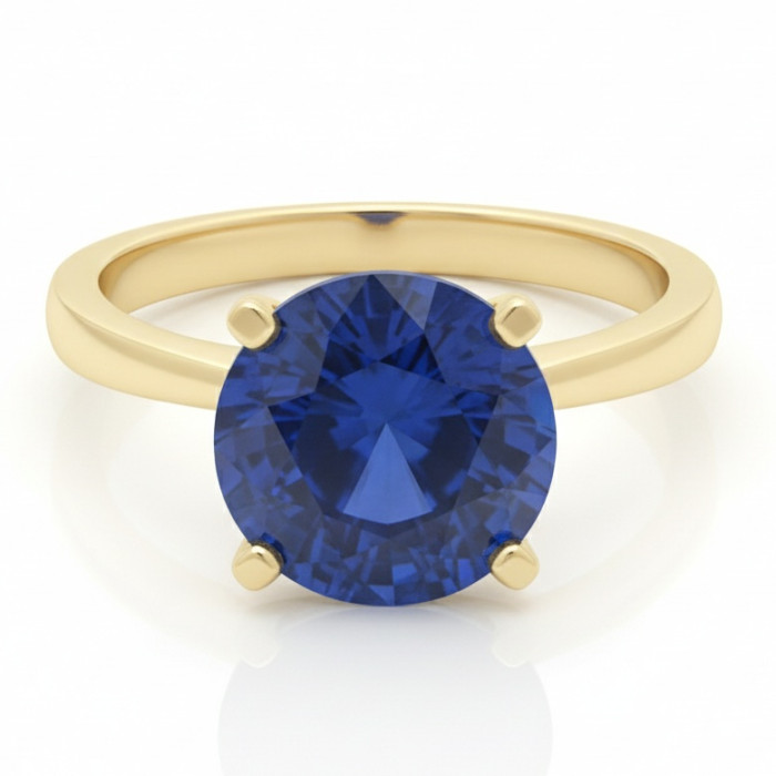 Zelta gredzens ar lielu zilu safīru (z736)