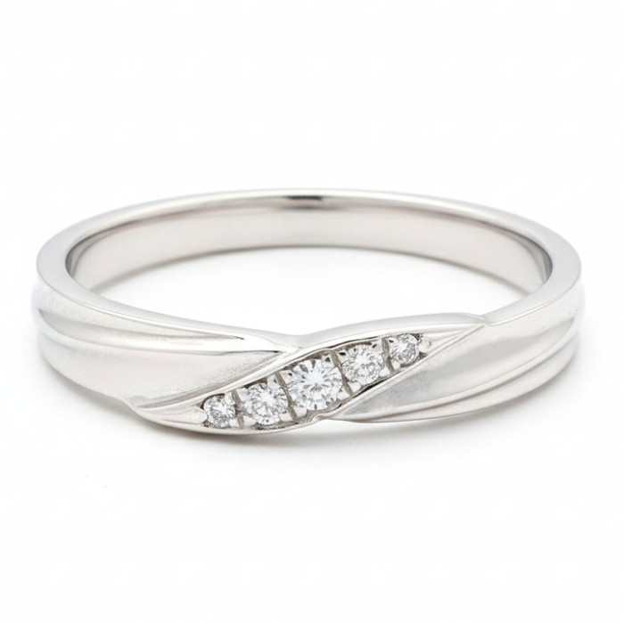 Baltā zelta gredzens ar briljantiem (866)