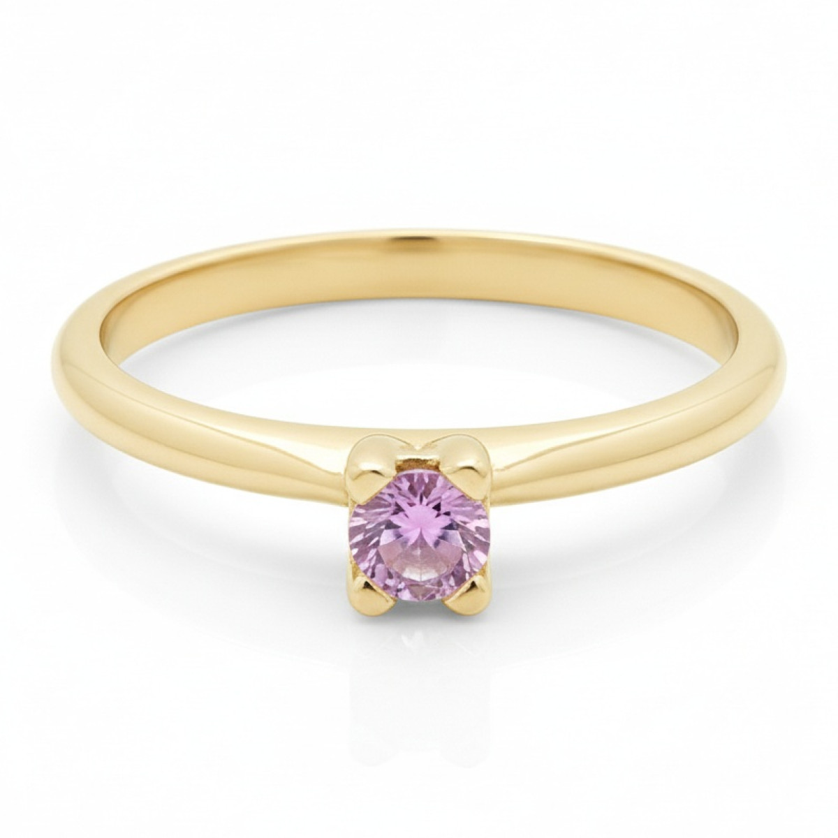 Engagement ring decorated with pink sapphire (897), Women's Rings, Gold type: 585, Item in the photo weight: 2.27 g, Gemstone: Sapphire, Gemstone ct.: 0.10-0.19 ct, Gemstone ct.: 0.18 ct - Jewelry online