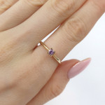 Engagement ring decorated with pink sapphire (897), Women's Rings, Gold type: 585, Item in the photo weight: 2.27 g, Gemstone: Sapphire, Gemstone ct.: 0.10-0.19 ct, Gemstone ct.: 0.18 ct - Custom jewelry