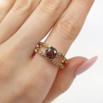  Massive gold ring decorated with zircon and sapphires (902), Women's Rings, Gold type: 585, Item in the photo weight: 4.41 g, Gemstone: Sapphire,  Zircon, Gemstone ct.: 2.01 - 3.00 ct, Gemstone ct.: 2.69 ct - Custom jewelry