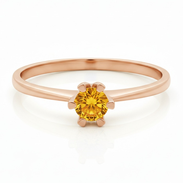  Gold ring decorated with yellow sapphire (906)