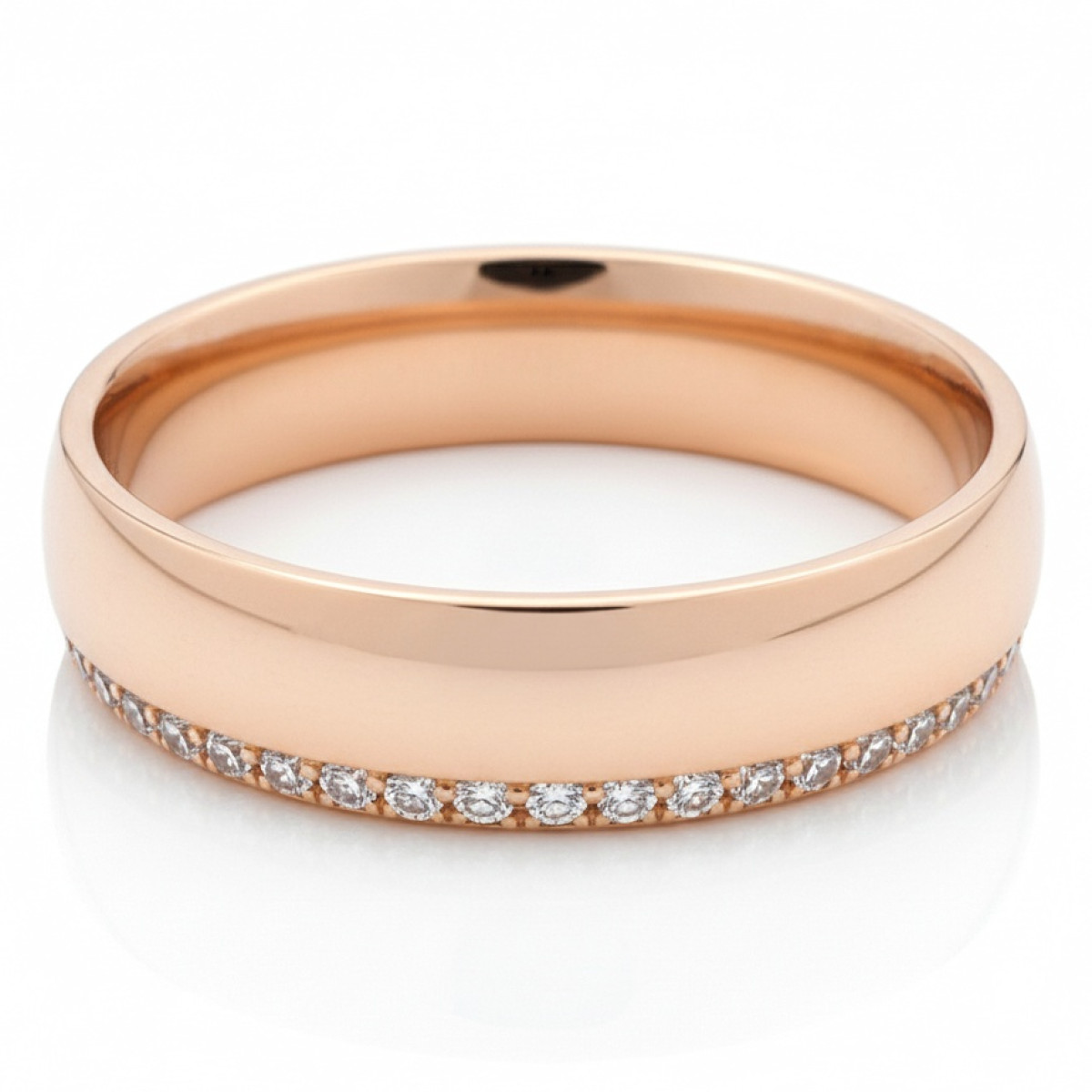 Sieviešu zelta gredzens ar dimanta joslu (2737), Sieviešu gredzeni, Zelta standarts: 585, Produkta foto svars: 5.26 g, Dārgakmeņi: Izcili, Dārgakmens svars ct.: 0.30-0.69 ct, Dārgakmens svars: 0.30 ct, Linuma acu skaits: 48 vnt. - Rotājumlietas internetā