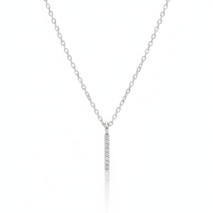 Baltā zelta ķēdīte ar garu dimanta kulonu (471)