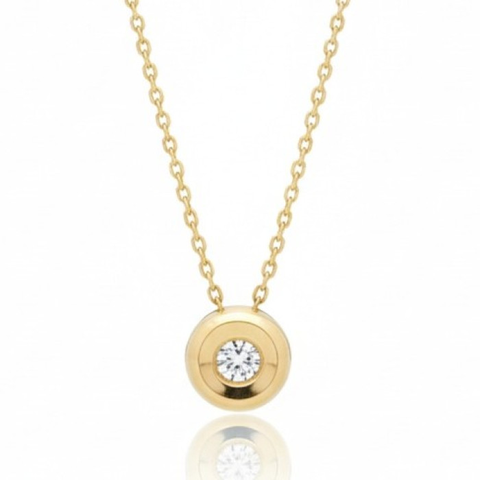 Dzeltenā zelta ķēdīte ar dimanta kulonu (461)