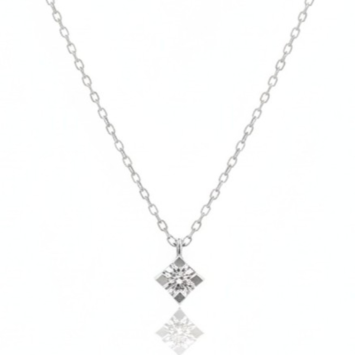 Baltā zelta ķēdīte ar dimantu (458), Akutes, Zelta standarts: 750 / 585, Produkta foto svars: 2.00 g, Dārgakmeņi: Izcili, Dārgakmens svars ct.: 0.01-0.09 ct, Dārgakmens svars: 0.08 ct - Rotājumlietas internetā