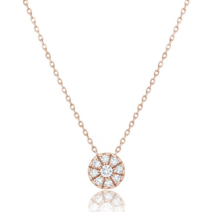 Zelta ķēdīte ar Halo dimanta kulonu (474)