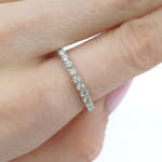 White gold diamond band "Adele" (3010), Diamond bands, Gold type: 585, Item in the photo weight: 3.23 g, Gemstone: Brilliant, Gemstone ct.: 0.30-0.69 ct, Gemstone ct.: 0.42 ct,  Number of holes: 13 vnt. - An exceptional gift – jewelry