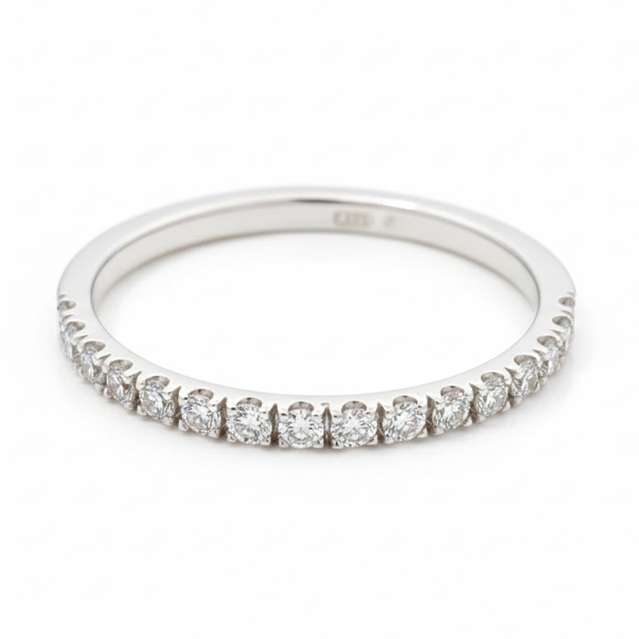 Dimanta gredzens baltajā zeltā (3017)