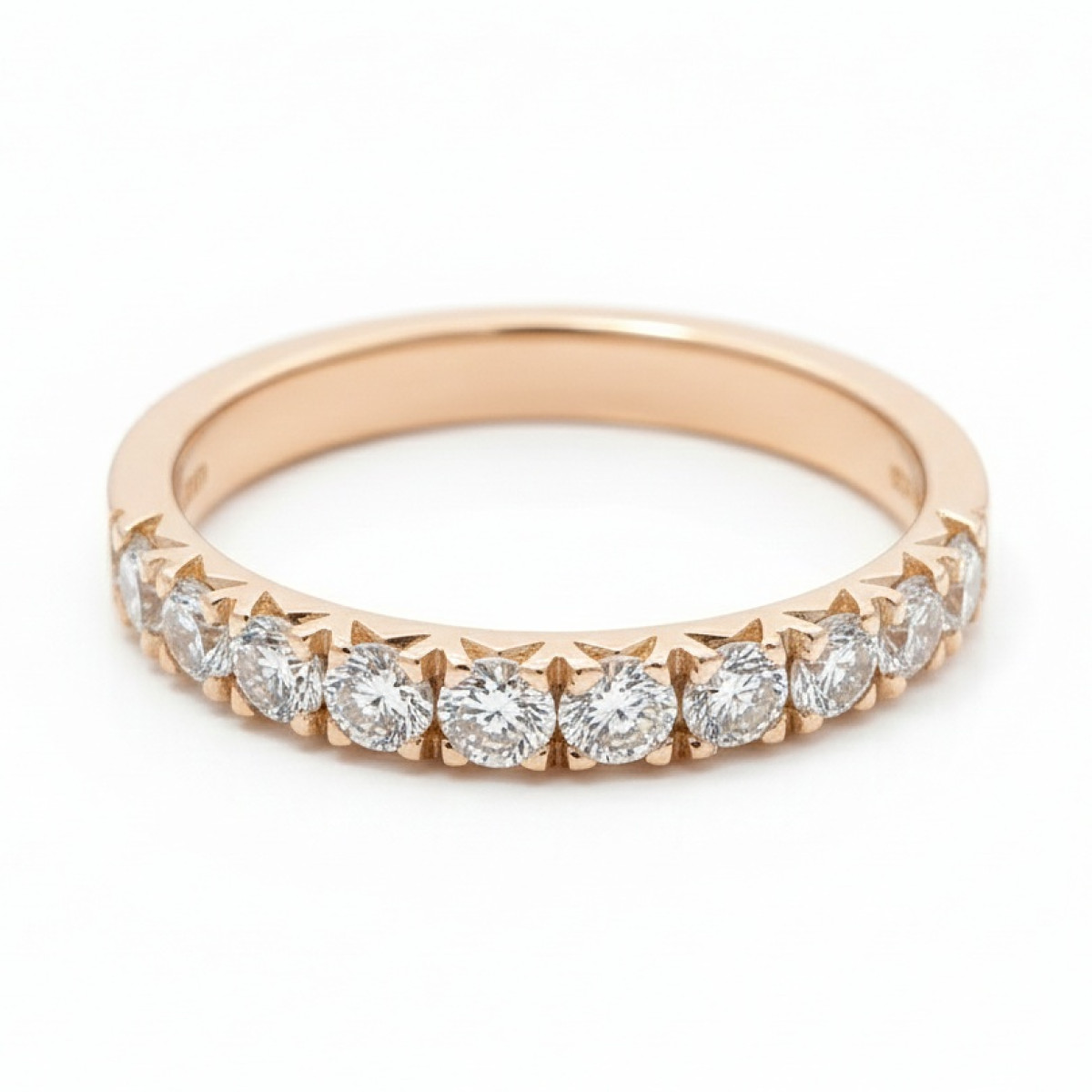 Rose Gold Fishtail Diamond Band (3018), Diamond bands, Gold type: 585, Item in the photo weight: 3.21 g, Gemstone: Brilliant, Gemstone ct.: 0.30-0.69 ct, Gemstone ct.: 0.60 ct,  Number of holes: 10 vnt. - Jewelry online