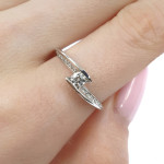 White gold engagement ring (3024), Modern engagement rings, Gold type: 585, Item in the photo weight: 2.79 g, Gemstone: Brilliant, Gemstone ct.: 0.30-0.69 ct, Gemstone ct.: 0.16 ct,  Weight of extra gems: 0.14 ct - Custom jewelry