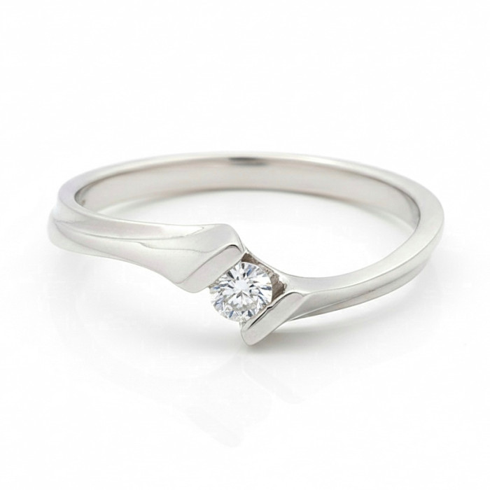 Baltā zelta saderināšanās gredzens ar dimantu (3034)