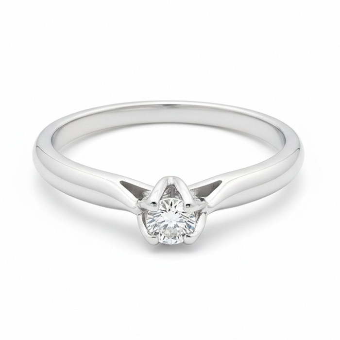 Baltā zelta saderināšanās gredzens ar dimantu (3056)