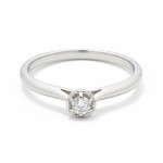 White gold engagement ring with diamond "Leonora" (3064), Classic engagement rings, Gold type: 585, Item in the photo weight: 2.01 g, Gemstone: Brilliant, Gemstone ct.: 0.01-0.09 ct, Gemstone ct.: 0.06 ct - Personalized jewelry