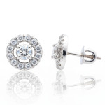 Baltā zelta auskari ar dimantiem (732), Halo auskari, Zelta standarts: 585, Produkta foto svars: 2.78 g, Dārgakmeņi: Izcili, Dārgakmens svars ct.: 0.30-0.69 ct, Dārgakmens svars: 0.32 ct, Papildu dārgakmeņu svars: 0.36 ct - Pielāgotas rotājumlietas