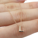 Zelta ķēdīte ar burta "L" kulonu (1752), Vēstules, Zelta standarts: 585, Produkta foto svars: 1.34 g - Pielāgotas rotājumlietas