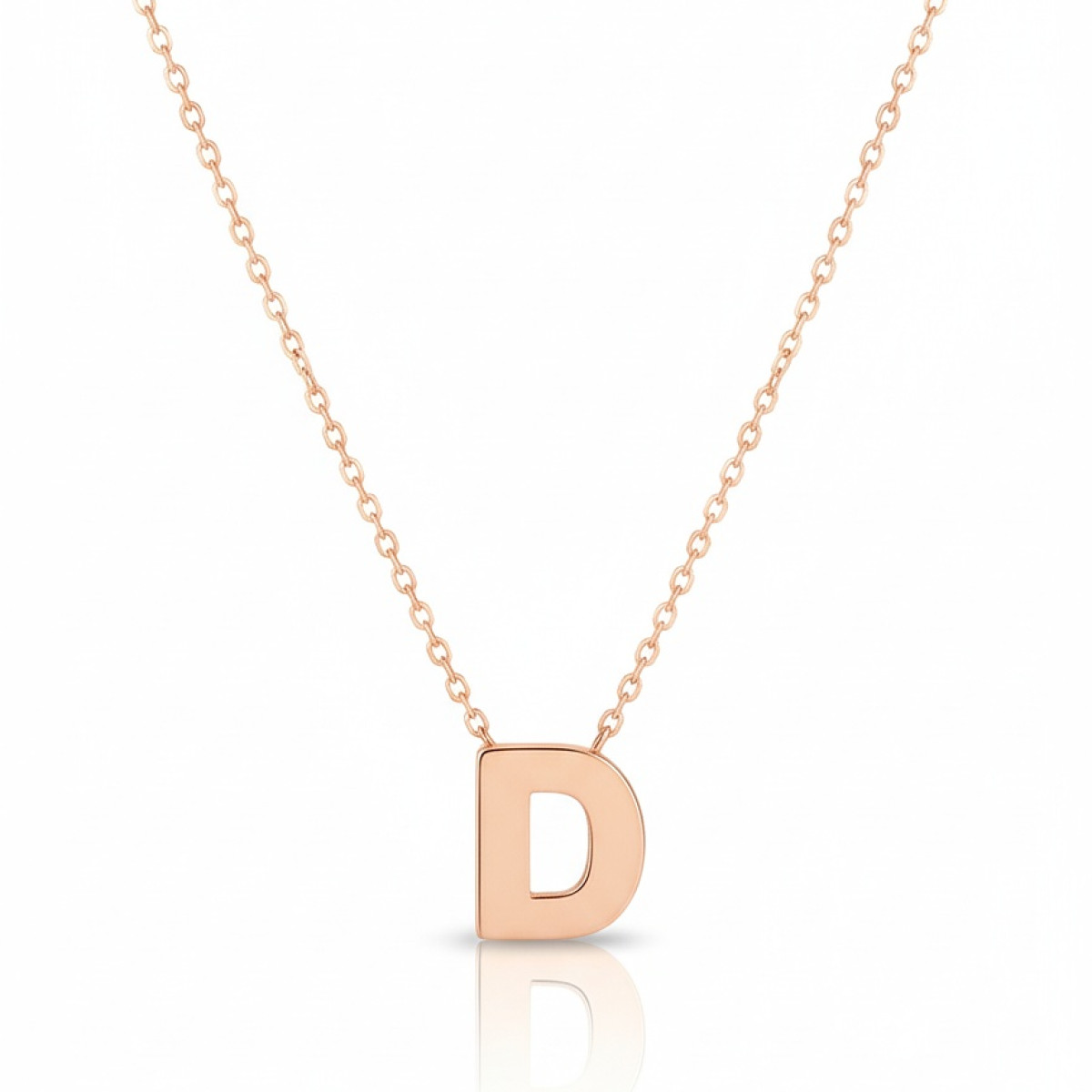 Zelta ķēdīte ar burta "D" kulonu (1753), Vēstules, Zelta standarts: 585, Produkta foto svars: 1.45 g - Rotājumlietas internetā