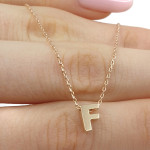 Zelta ķēdīte ar burta "F" kulonu (1754), Vēstules, Zelta standarts: 585, Produkta foto svars: 1.48 g - Pielāgotas rotājumlietas