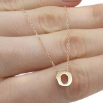 Zelta ķēdīte ar burta "O" kulonu (1758), Vēstules, Zelta standarts: 585, Produkta foto svars: 1.42 g - Pielāgotas rotājumlietas