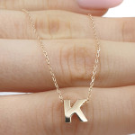 Zelta ķēdīte ar burta "K" kulonu (1761), Vēstules, Zelta standarts: 585, Produkta foto svars: 1.54 g - Pielāgotas rotājumlietas