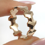 Uniquely shaped gold ring (2165), Without Gemstones, Gold type: 585, Item in the photo weight: 8.53 g - Custom jewelry