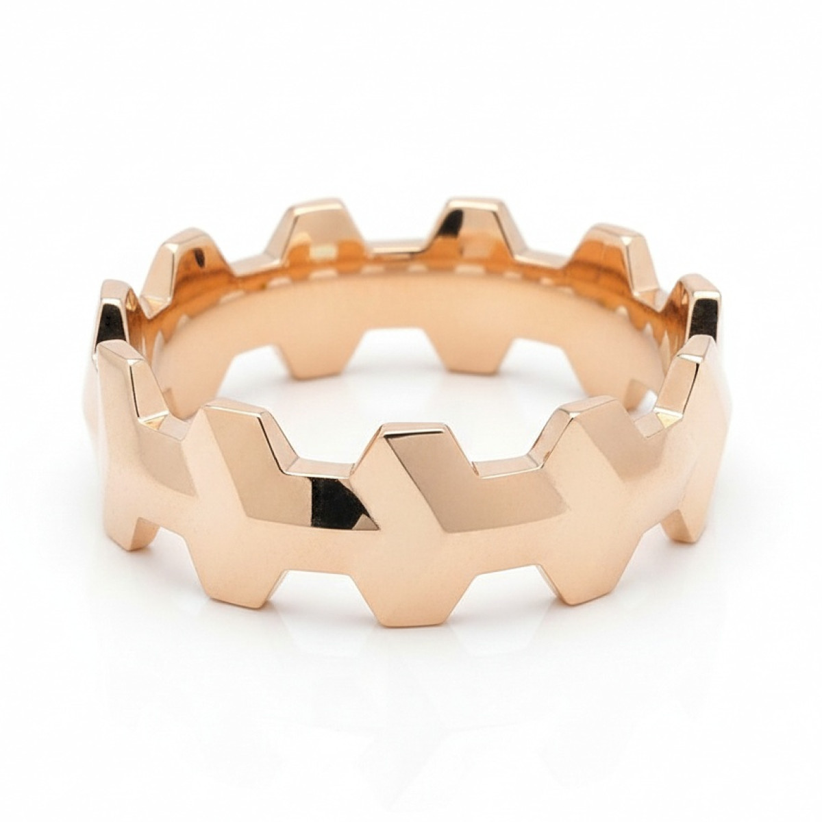 Uniquely shaped gold ring (2165), Without Gemstones, Gold type: 585, Item in the photo weight: 8.53 g - Jewelry online