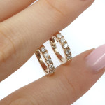 Rose gold round earrings with diamonds (659),  Round earrings, Gold type: 585, Item in the photo weight: 2.53 g, Gemstone: Brilliant, Gemstone ct.: 0.20-0.29 ct, Gemstone ct.: 0.25 ct - Personalized jewelry