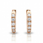 Rose gold round earrings with diamonds (659),  Round earrings, Gold type: 585, Item in the photo weight: 2.53 g, Gemstone: Brilliant, Gemstone ct.: 0.20-0.29 ct, Gemstone ct.: 0.25 ct - Custom jewelry