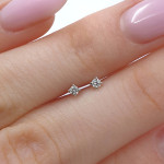 White gold minimalist earrings with diamonds (669), Earrings - twists, Gold type: 585, Item in the photo weight: 0.33 g, Gemstone: Brilliant, Gemstone ct.: 0.05 ct, Gemstone ct.: 0.01-0.09 ct - Custom jewelry