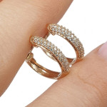 Rose gold round earrings with diamonds (691),  Round earrings, Gold type: 585, Item in the photo weight: 1.57 g, Gemstone: Brilliant, Gemstone ct.: 0.10-0.19 ct, Gemstone ct.: 0.15 ct - Custom jewelry