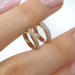 Rose gold round earrings with diamonds (692),  Round earrings, Gold type: 585, Item in the photo weight: 1.55 g, Gemstone: Brilliant, Gemstone ct.: 0.10-0.19 ct, Gemstone ct.: 0.15 ct - Custom jewelry