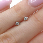 Minimalist white gold earrings with diamonds (699), Earrings - twists, Gold type: 585, Item in the photo weight: 0.42 g, Gemstone: Brilliant, Gemstone ct.: 0.01-0.09 ct, Gemstone ct.: 0.01 ct - Custom jewelry