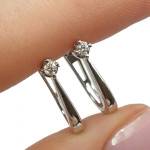 White gold earrings with diamonds and English clasp (707), Earrings with English clasp, Gold type: 585, Item in the photo weight: 1.92 g, Gemstone: Brilliant, Gemstone ct.: 0.01-0.09 ct, Gemstone ct.: 0.05 ct - Custom jewelry