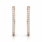 Rose gold square earrings with diamonds (712),  Round earrings, Gold type: 585, Item in the photo weight: 1.82 g, Gemstone: Brilliant, Gemstone ct.: 0.10-0.19 ct, Gemstone ct.: 0.10 ct - Personalized jewelry