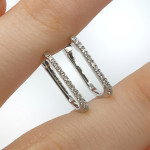 White gold square earrings with diamonds (717),  Round earrings, Gold type: 585, Item in the photo weight: 1.83 g, Gemstone: Brilliant, Gemstone ct.: 0.10 ct, Gemstone ct.: 0.10-0.19 ct - Personalized jewelry