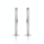 White gold square earrings with diamonds (717),  Round earrings, Gold type: 585, Item in the photo weight: 1.83 g, Gemstone: Brilliant, Gemstone ct.: 0.10 ct, Gemstone ct.: 0.10-0.19 ct - Custom jewelry