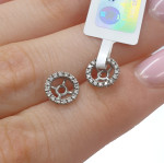 Earrings "sparkles" with diamonds (729), Earrings - twists, Gold type: 585, Item in the photo weight: 0.63 g, Gemstone: Brilliant, Gemstone ct.: 0.14 ct, Gemstone ct.: 0.10-0.19 ct - Custom jewelry