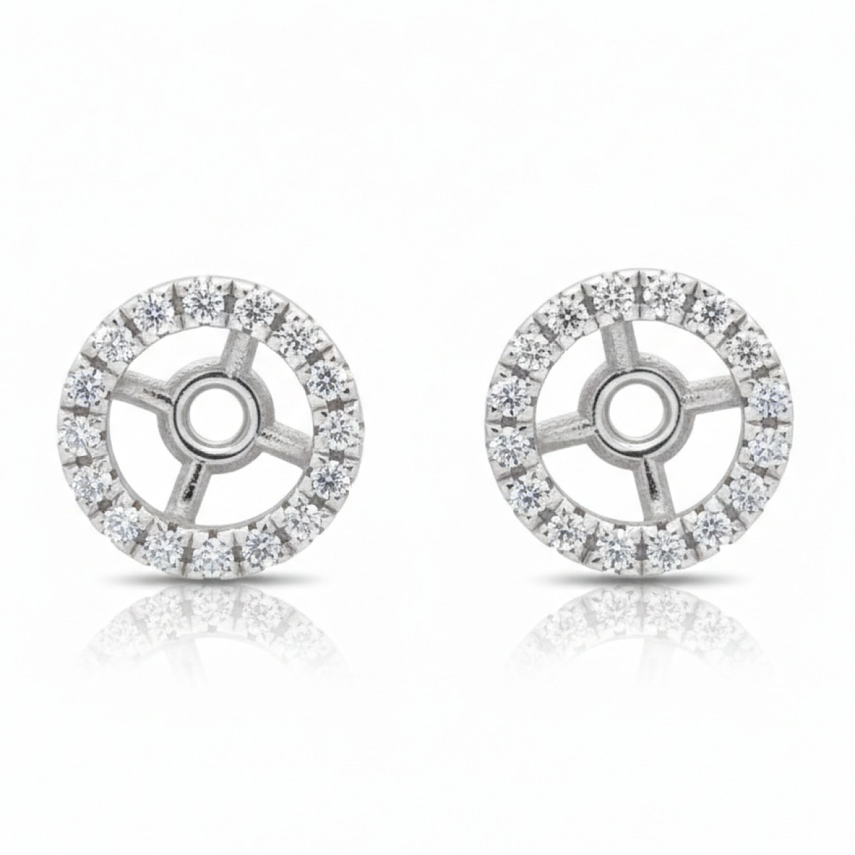 Earrings "sparkles" with diamonds (729), Earrings - twists, Gold type: 585, Item in the photo weight: 0.63 g, Gemstone: Brilliant, Gemstone ct.: 0.14 ct, Gemstone ct.: 0.10-0.19 ct - Jewelry online
