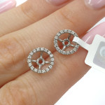 Earrings "sparkles" with diamonds (730), Halo, Gold type: 585, Item in the photo weight: 0.98 g, Gemstone: Brilliant, Gemstone ct.: 0.20-0.29 ct, Gemstone ct.: 0.24 ct - Custom jewelry