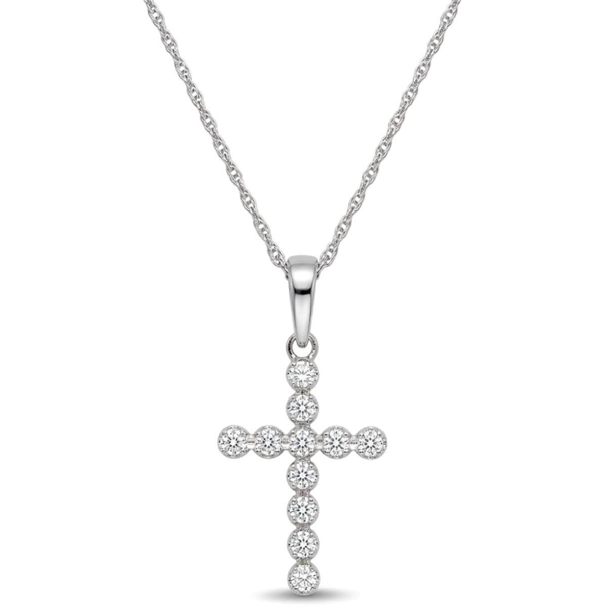 Chain with diamond cross (479), Crosses, Gold type: 585, Item in the photo weight: 1.61 g, Gemstone: Brilliant, Gemstone ct.: 0.20-0.29 ct, Gemstone ct.: 0.20 ct - Jewelry online